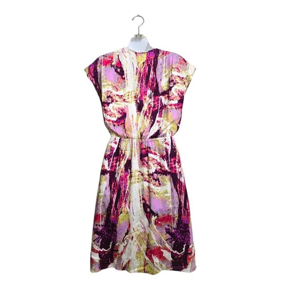 Antonio Melani Marbled V-Neck Cap Sleeve Faux Wrap Mini Dress Sz 2 - Picture 8 of 10